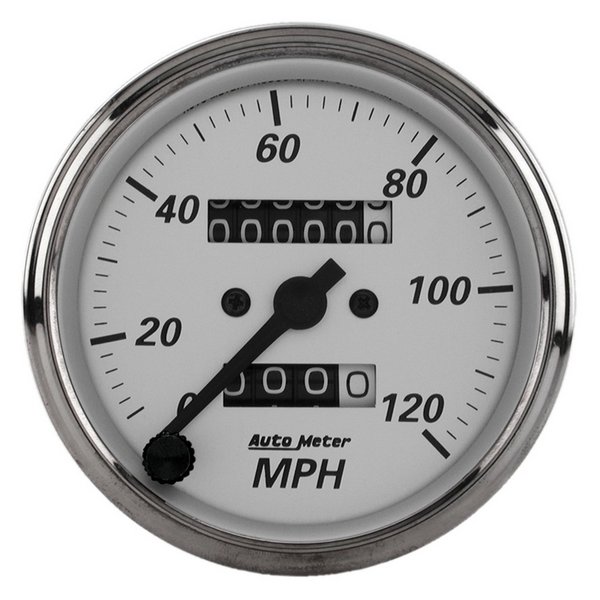 3-1/8" SPEEDOMETER, 0-120 MPH, AMERICAN PLATINUM